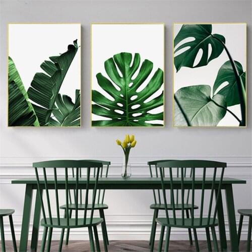 Nordic Green Plant Canvas Painting Wall Pictures Tropical Palm Banana Turtle Leaf Canvas Prints And Poster Wall Art Home Decor
