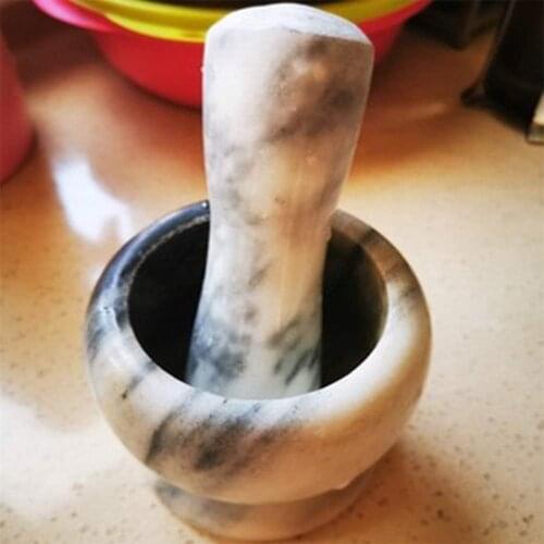 Natural Marble Pestle Replacement Stick with Both Ends Grindable Food Rod (14x4.5CM)