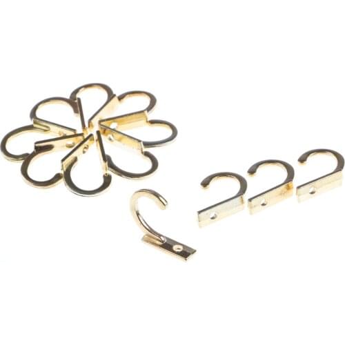 10PCS Small Antique Hooks Wall Hanger Curved Buckle Horn Lock Clasp Hook For Wooden Jewelry Box Furniture Hardware High Quality