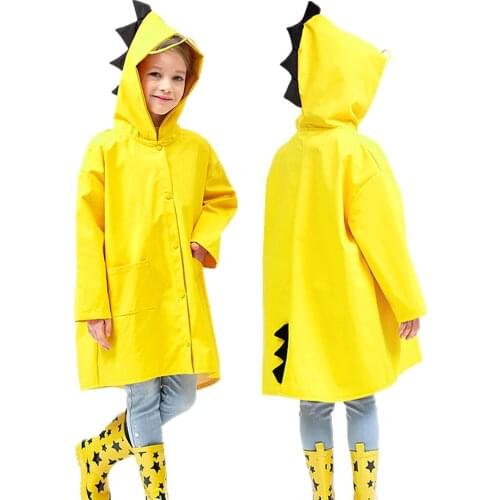 New Childrens baby Cute Dinosaur Waterproof Polyester Rain Coat Boys Windproof Poncho Kindergarten Student Baby Girls Raincoat