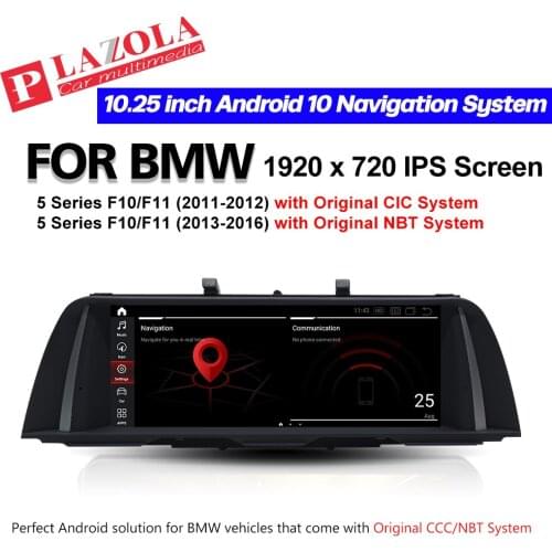 PLAZOLA Android 10 Car Multimedia Navigation GPS Player For BMW 5 Series 520i 525i 528i F10 F11 CIC NBT CarPlay BT Car Audio
