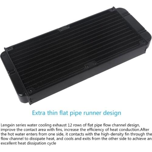 Water Cooling Computer Radiator 12 Pipe Aluminum Heat Exchanger Liquid Cooling Heat Sink for CPU PC Water Cool System