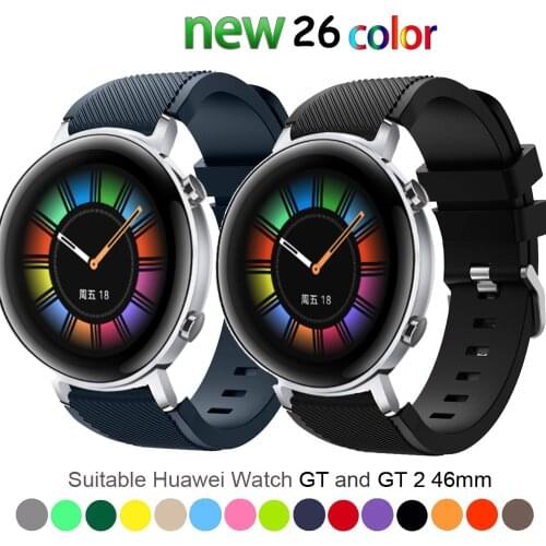 22mm 20mm Silicone Band for Samsung Galaxy Watch 46mm 42mm Sports Strap for Gear S3 Frontier/Classic active 2 Huawei Watch band