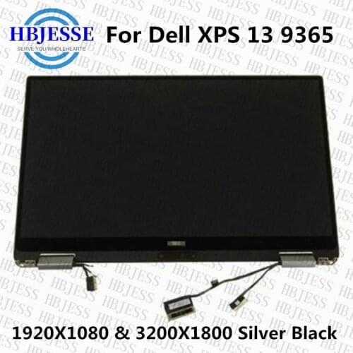 3200x1800 QHD+ For Dell XPS 13 9365 13.3" Full LED LCD Touch Screen Complete Assembly Replacement RPJ03 4XFMN -Silver or Black
