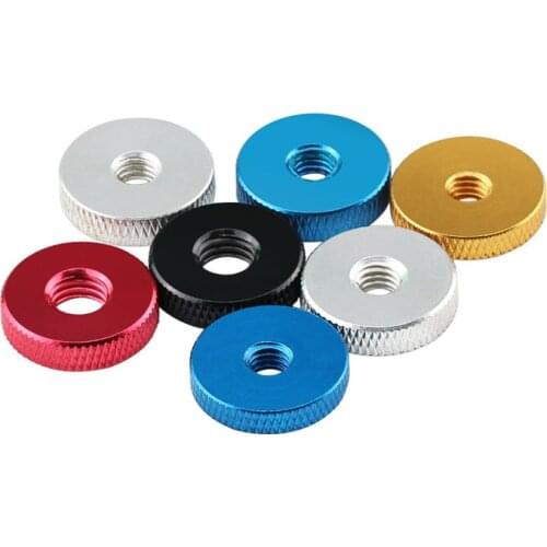 10Pcs Knurled Thumb Washer Screw Nut M3 M4 M5 M6 Flat Washer Aluminum Alloy Multicolor