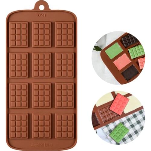 Silicone Mold 12 Even Chocolate Mold Fondant Molds DIY Candy Bar Mould Cake Decoration Tools Kitchen Baking Accessories