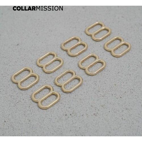 DIY dog collar For 10mm adjustable buckle loop backpack straps dog collar accessory light gold BZK10J