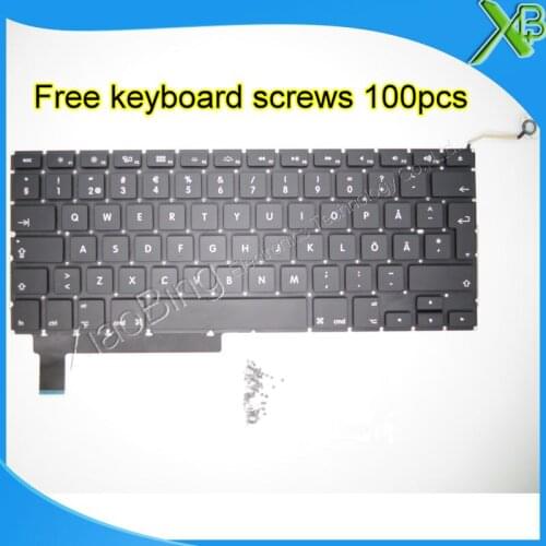 Brand New For MacBook Pro 15.4" A1286 SE Swedish Sweden keyboard+100pcs keyboard screws 2009-2012 Years