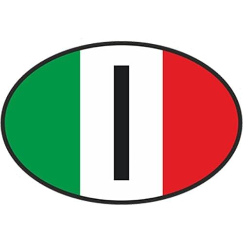SZWL I Italy Country Code Oval with Italian Flag Car Sticker Creative Decal Helmet Waterproof Bumper Accessories Vinyl,13cm*9cm