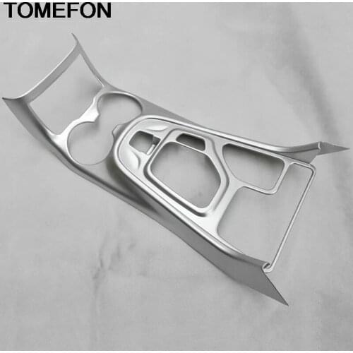 TOMEFON For Jeep Cherokee 2014 2015 2016 2017 2018 LHD Interior Gear Shift Box Water Cup Holder Frame Cover Car Trim ABS Chrome