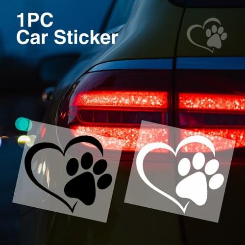 Universal Waterproof Windows Protective Fridge Peach Heart 3D Dog Paw Cute Auto Decor Car Sticker Easy Install Footprint