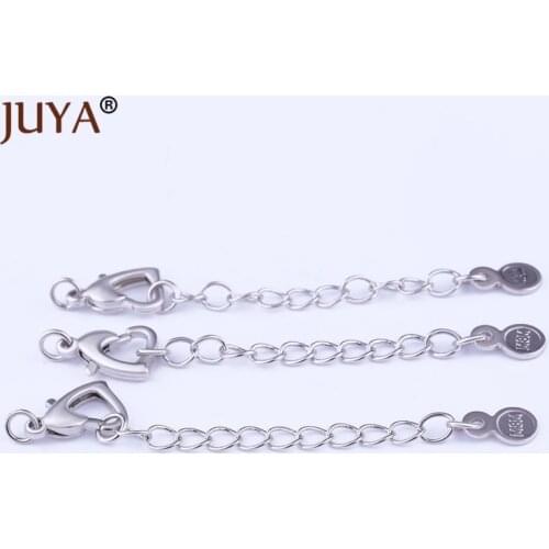 Juya Jewelry Making Color Heart Lobster Clasp Jewelry Extended Chains for DIY Bracelet Necklace Accessories Findings