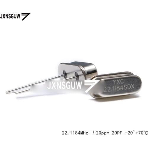 10PCS straight Insert passive crystal oscillator/HC-49US 22.1184MHz 20ppm 20PF X49SD221184MSD2SC