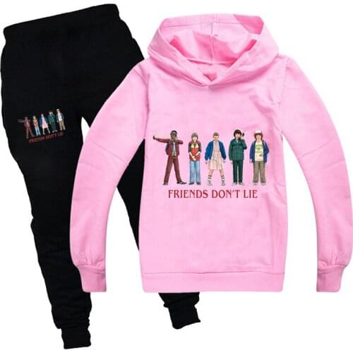 Autumn Winter Clothes Stranger Things Long Sleeve Children Sweatshirts+Pants 2PCS Baby Boys Girl Sets Hoodies Kids