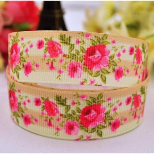 22mm 25mm 38mm 75mm Ruban satin Flowers Cartoon printed Grosgrain Ribbon Hair Accessories party decoration 10 Yards X-00279