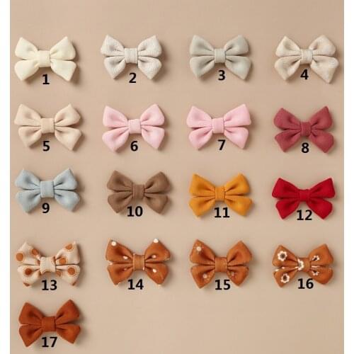 30 Pcs/Lot, 2021 New Fashion Cotton Ribbed Printed Bows ,Girls Kids Nylon Bow Hair Accessories Hairpins Hair Bows Barrettes