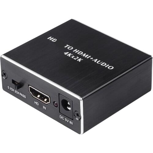 4K X 2K HDMI-compatible Audio Extractor + Optical TOSLINK SPDIF + 3.5mm Stereo Audio Extractor Converter Audio Splitter