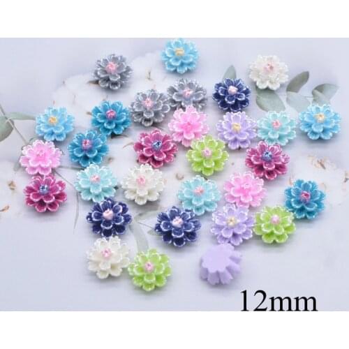 50Pcs/lots 3D Mini Lotus Flower Resin Cobochon Decoration DIY Jewelry Make Appliques Nail Manicure Accessories