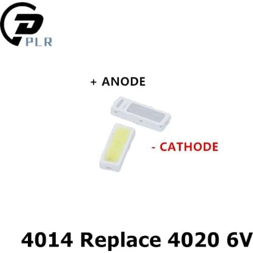 500PCS/Lot 4014 4020 CHIP-2 SMD LED Beads Cold white 1W 6V 150mA For TV/LCD Backlight