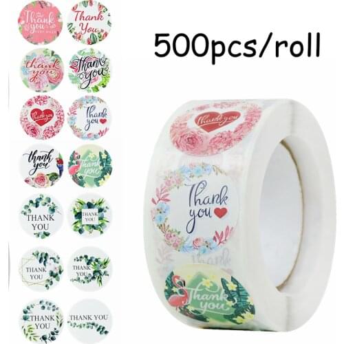 500pcs/roll Sealing Stickers Thank You Love Design Envelope Scrapbook Sticker Wedding Birthday Party DIY Gifts Decoration Labels