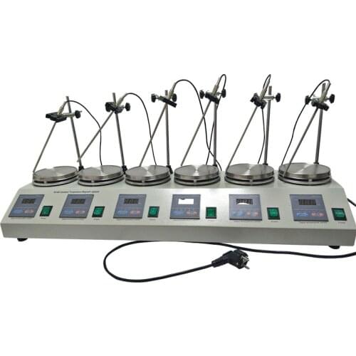 6 Heads Multi unit units Digital Thermostatic Magnetic Stirrer Hotplate mixer 110V or 220V
