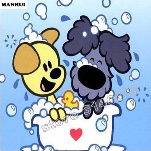 Diy Diamond painting Cartoon Dog 3D square drill Diamond mosaic pasted full cross stitch Crafts Needlework ABC148