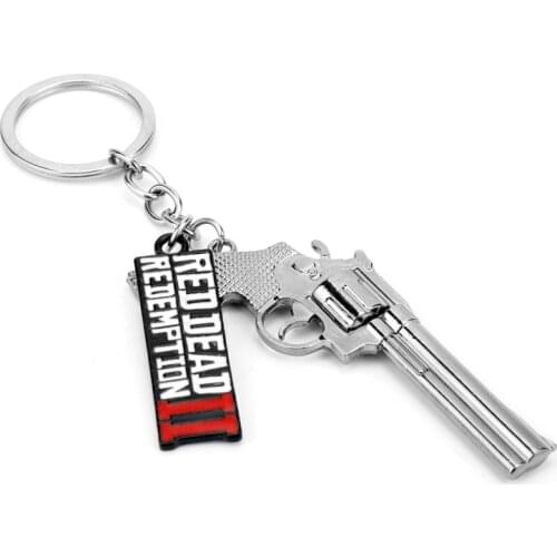 Red Dead Redemption Letter Keychain 3D Gun Model Keyring Holder Fashion Chaveiro Men Car Bag Sleutelhanger llaveros Jewelry