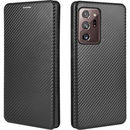 For Samsung Galaxy S21 5G Note 20 Ultra 10 Plus S20 FE S10 Lite A41 A51 A71 A91 Case Carbon Fiber Flip Magnet Holder Cover Funda