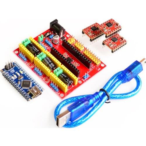 CNC shield V4 engraving machine 3D Printer+3pcs A4988 driver expansion board For Arduino NANO V3. 0 with USB cable nano 3.0