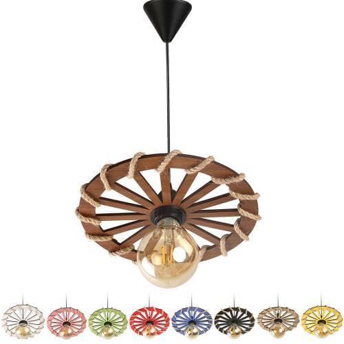 Wooden Chandelier Ceiling Lamp Single Bulb Decorative Many Color Options-Handmade First Quality Wood Authentic Chandelier