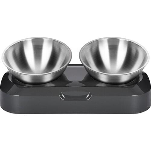 Double Pet Bowls Dog Food Water Feeder Stainless Steel Pet Drinking Dish Feeder Cat Puppy Feeding Supplies Small Dog