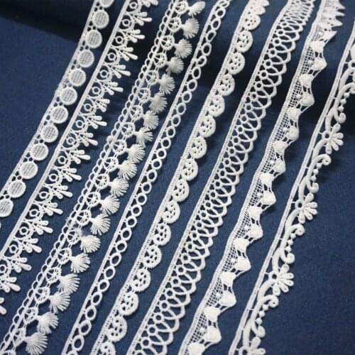 10 Yard/ Lot Embroidery fabric hollow water soluble lace elastic milk silk embroidery Trimming Lace