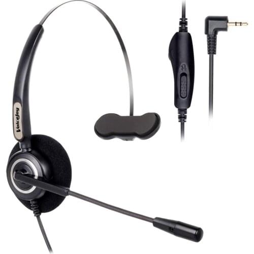 2.5mm jack headset Volune and Mute for Panasonic Cordless Phones and Polycom Grandstream Cisco Linksys SPA Zultys Gigaset phones