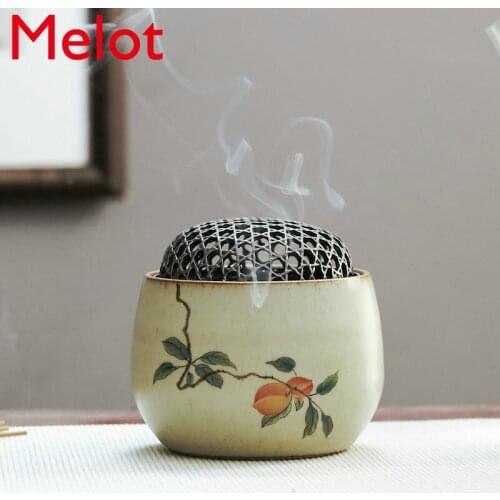 Jingdezhen Retro Ceramic Incense Burner New Chinese Indoor Study Incense Incense Box Tea Ceremony Tea Table Decoration