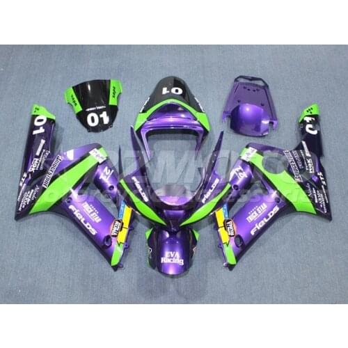 New ABS Plastic Shell Motorcycle Fairing kit Fit For Kawasaki Ninja ZX6R 636 ZX-6R 2003 2004 03 04 Bodywork Set Purple Green