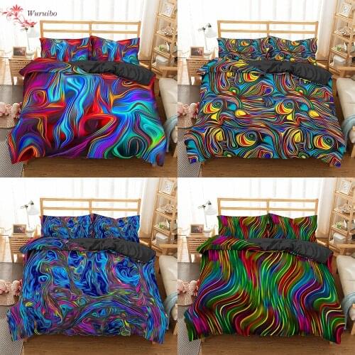 Homesky Abstract Art Bedding Set Duvet Cover King Queen Size Bed Set Printing Comforter set Home Textiles Bedclothes