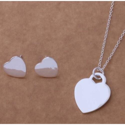 AS155 Hot sterling Jewelry Sets Earring 162 + Necklace 690 /aghaixoa amuajeba silver color
