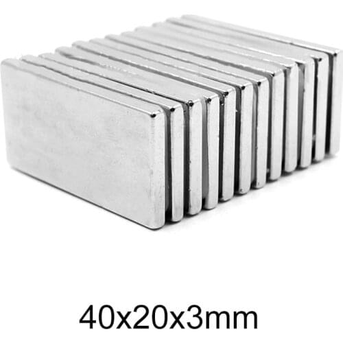 2/5/10/30PCS 40x20x3 Block Powerful Search Magnet Thickness 3mm Neodymium Magnet 40x20x3mm Strong Permanent Magnet sheet 40*20*3