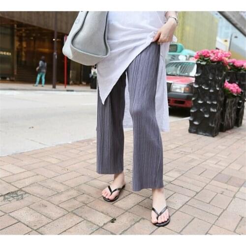 Maternity pants summer thin chiffon pants spring and summer cropped trousers wide-leg pants maternity summer plus size leggings