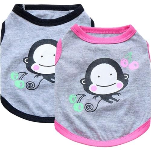 Cute Small and Medium-sized Dog Pet Dog Clothes Spring and Summer Dog Vest Cotton T-shirt Dog Shirt Puppy Clothes