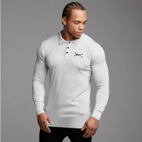 2019 Men Polo Shirt Casual Fashion Cotton Mens Business Work Brand Male Top Tees Autumn Long Sleeve Turn-down Collar Polo Shirt