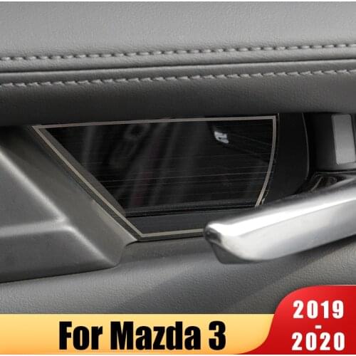Stainless steel Car Interior Door Handle Bowl Trim Cover Sticker For Mazda 3 Axela BP 2019 2020 Accessories