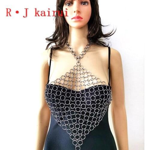 New RJBY02 Fashion Women Gray Rings Layers Top Bra Body Chains Body Costume Jewelry 3 Colors