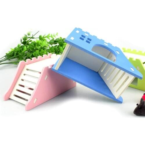 NEW Durable Wooden Pet Supplies Small Animal Hamster Nest House Pet Hedgehog Castle Observation Platform Deck Ladder Pet Toy