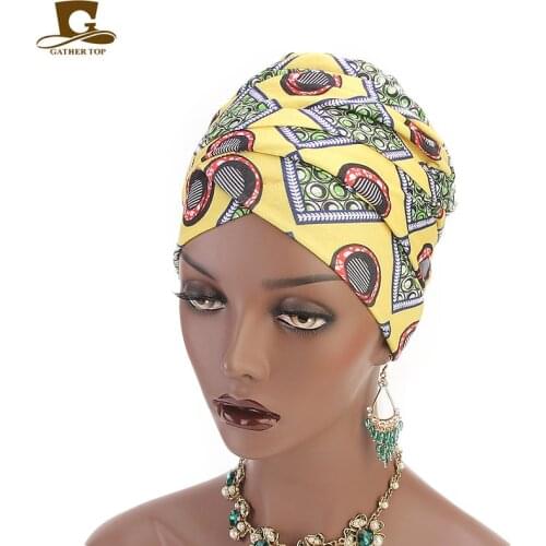New women Multi Usage Turban Headband african printing long Head Wrap Extra muslim women Turban Head Wraps Hijab Head Scarf