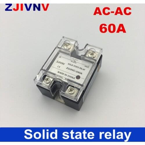 1 PC single phase AC-AC 60A Solid state relay 24-480VAC/80~250VAC ZG3NC-360A 1 phase SSR Free shipping
