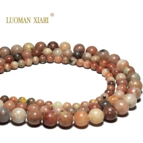 Wholesale Round Loose China Red Plum Jaspers Natural Stone Beads For Jewelry Making DIY Bracelet Necklace 6/8/10 mm Strand 16