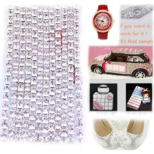 Transparent Crystal Rhinestone Chain SS6 Rhinestone Sewing Dress Application Sew on Rhinestone Trim Accessories Handcrafted Gift