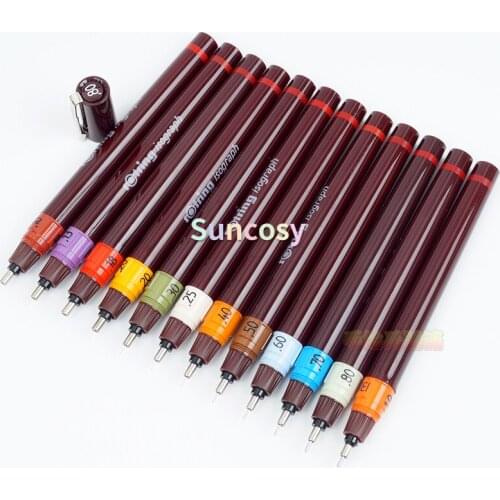 ROtring Isograph Technical Drawing Pen, High Precision Technical Pen with A Refillable Ink Reservoir, 13 Different Line Widths