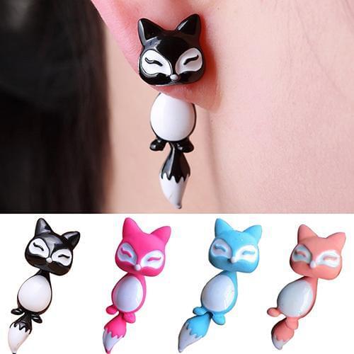 Fashion 1Pc Womens Chic Cute 3D Fox Ear Stud Gift Party Lovely Cartoon Animal Earring